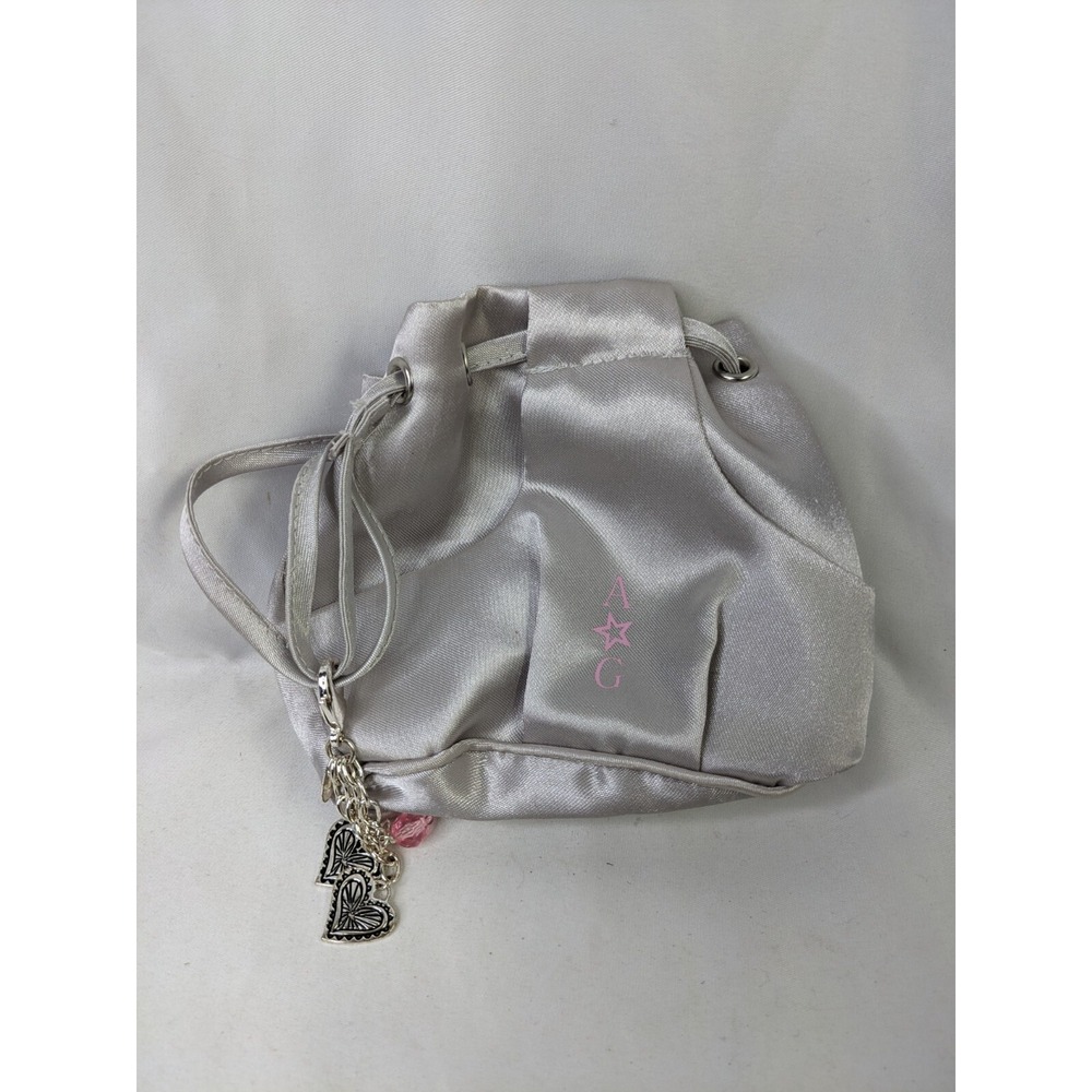American Girl Doll Silver Satin Drawstring Purse